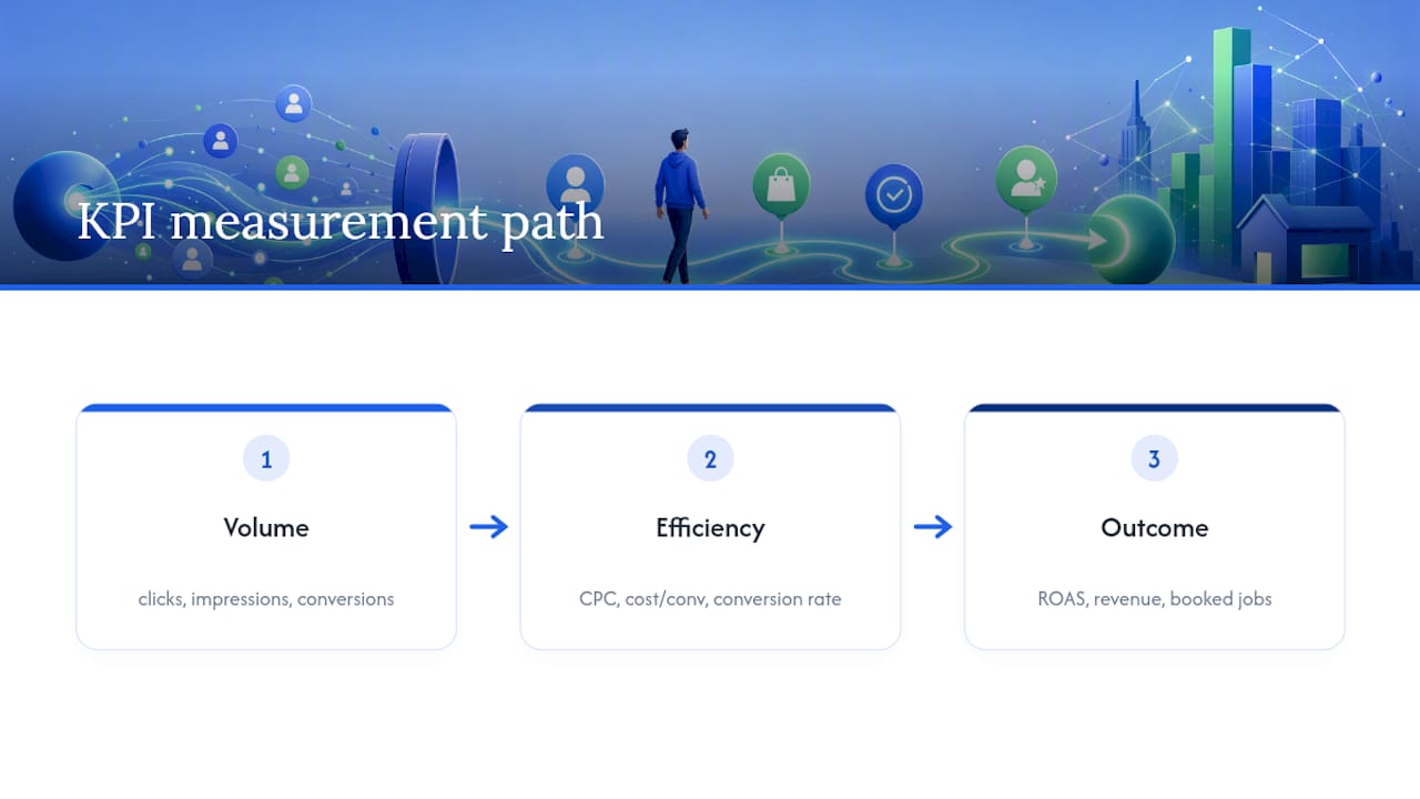 Three-tier Google Ads KPI measurement path