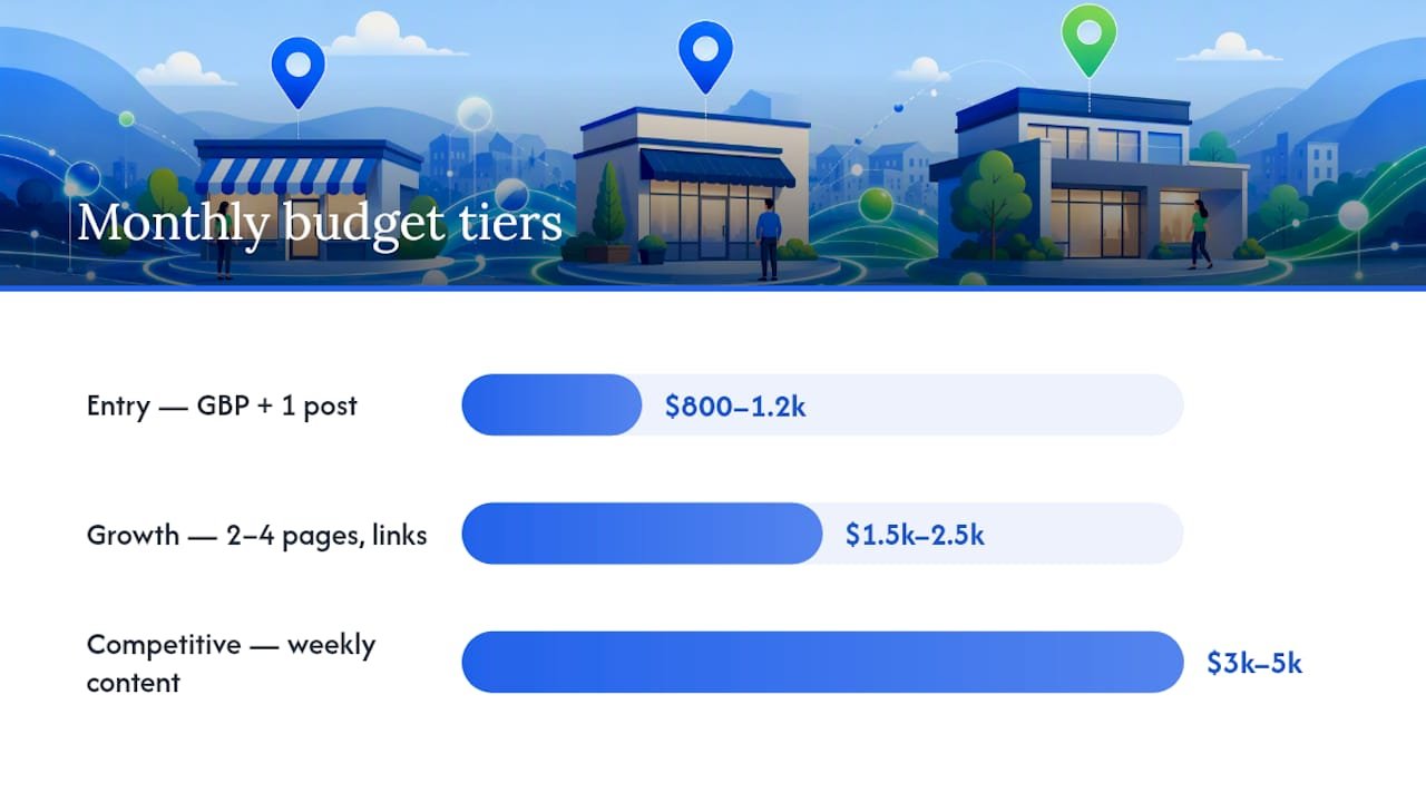 Three local SEO pricing tiers
