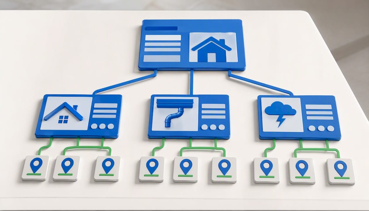 Three separate contractor service page paths