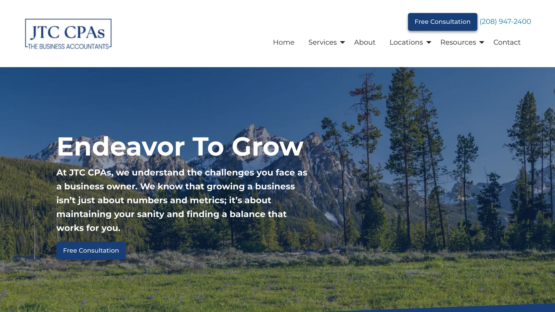 JTC CPAs accounting firm website homepage